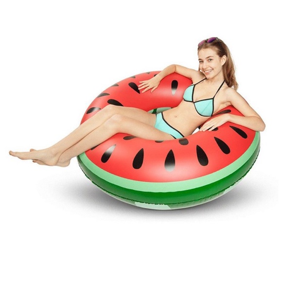 POOL FLOAT Floatie Watermelon Water Tube Adult and Kids - Picture 2 of 5